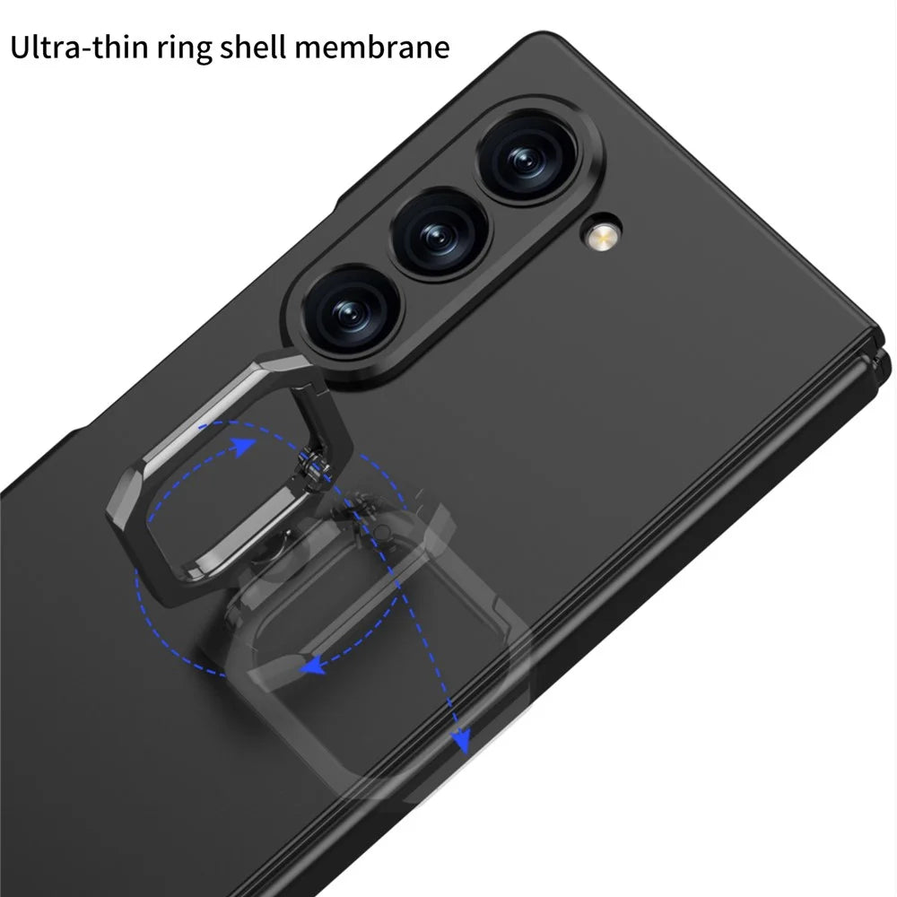 GKK For Samsung Galaxy Z Fold7 5G Case Kickstand Slim PC Phone Cover with Screen Protector - Black - 4