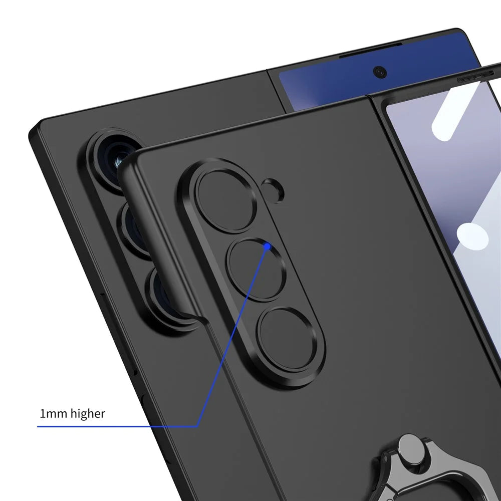 GKK For Samsung Galaxy Z Fold7 5G Case Kickstand Slim PC Phone Cover with Screen Protector - Black - 5