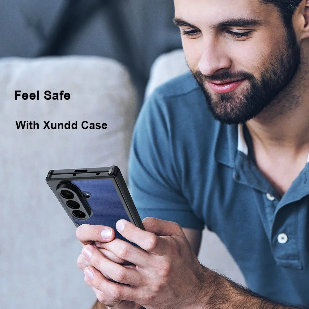 XUNDD For Samsung Galaxy Z Fold7 5G Case TPU + Acrylic Phone Cover with Front Screen Protector - 7