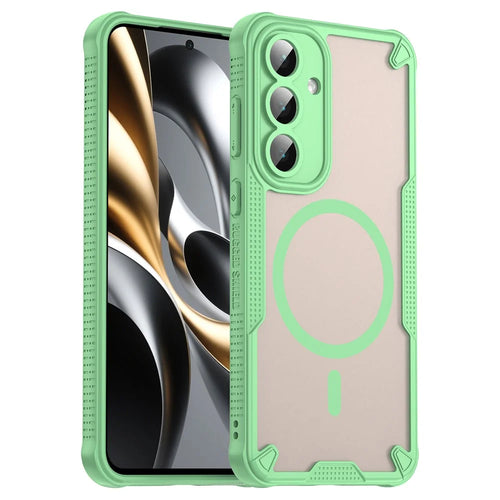 For Samsung Galaxy S25 FE Magnetic Case Compatible with MagSafe TPU + PC Phone Back Cover - Green - 1