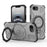 For iPhone 17e / 16e Magnetic Case Rotating Metal Kickstand Shockproof PC + TPU Phone Back Cover - Grey - 1