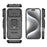 For iPhone 18 Pro Max / 17 Pro Max Case PC + TPU Kickstand Phone Protector with Lens Cover - Black - 6