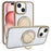 For iPhone 15 Magnetic Case Acrylic TPU Phone Back Cover with Kickstand - Desert Gold - 1