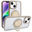 For iPhone 14 / 13 Magnetic Case Acrylic TPU Phone Back Cover with Kickstand - Desert Gold - 1