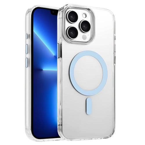 For iPhone 13 Pro Case Compatible with MagSafe Clear PC + TPU Sealed Magnetic Phone Cover - Sky Blue - 1