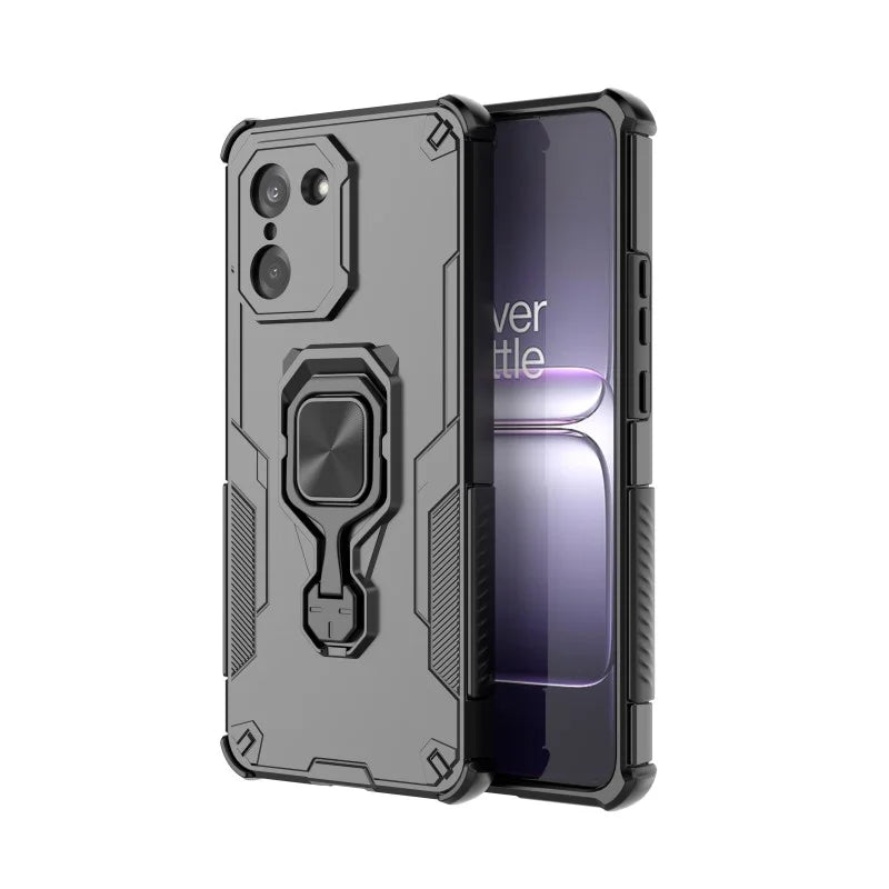 WANLONFENG For OnePlus Ace 5 Racing 5G / OnePlus Nord CE5 5G Phone Case  PC TPU Back Cover Kickstand with Tempered Glass - Black - 2