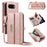 YIKATU For Google Pixel 9a Case  YK-008 Zipper Wallet Leather Phone Cover with Shoulder Strap - Rose Gold - 1