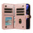 YIKATU For Google Pixel 9a Case  YK-008 Zipper Wallet Leather Phone Cover with Shoulder Strap - Rose Gold - 2