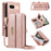 YIKATU For Google Pixel 8a Case  YK-008 Zipper Wallet Leather Phone Cover with Shoulder Strap - Rose Gold - 1