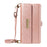 YIKATU For Google Pixel 8a Case  YK-008 Zipper Wallet Leather Phone Cover with Shoulder Strap - Rose Gold - 7