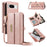 YIKATU For Google Pixel 8 Case  YK-008 Zipper Wallet Leather Phone Cover with Shoulder Strap - Rose Gold - 1