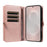 YIKATU For Samsung Galaxy S25 Edge Case  YK-008 Zipper Wallet Leather Phone Cover with Shoulder Strap - Rose Gold - 2