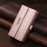 YIKATU For Samsung Galaxy S25 Edge Case  YK-008 Zipper Wallet Leather Phone Cover with Shoulder Strap - Rose Gold - 4