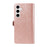 YIKATU For Samsung Galaxy S25 / Galaxy S24 Case  YK-008 Zipper Wallet Leather Phone Cover with Shoulder Strap - Rose Gold - 7
