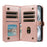 YIKATU For iPhone 16 Case  YK-008 Zipper Wallet Leather Phone Cover with Shoulder Strap - Rose Gold - 2