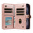 YIKATU For iPhone 16 Plus Case  YK-008 Zipper Wallet Leather Phone Cover with Shoulder Strap - Rose Gold - 2