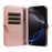 YIKATU For iPhone 16 Pro Case  YK-008 Zipper Wallet Leather Phone Cover with Shoulder Strap - Rose Gold - 2
