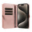 YIKATU For iPhone 15 Pro Max Case  YK-008 Zipper Wallet Leather Phone Cover with Shoulder Strap - Rose Gold - 2