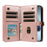 YIKATU For iPhone 18 Pro / 17 Pro Case  YK-008 Zipper Wallet Leather Phone Cover with Shoulder Strap - Rose Gold - 2