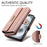 YIKATU For iPhone 18 Pro / 17 Pro Case  YK-008 Zipper Wallet Leather Phone Cover with Shoulder Strap - Rose Gold - 6
