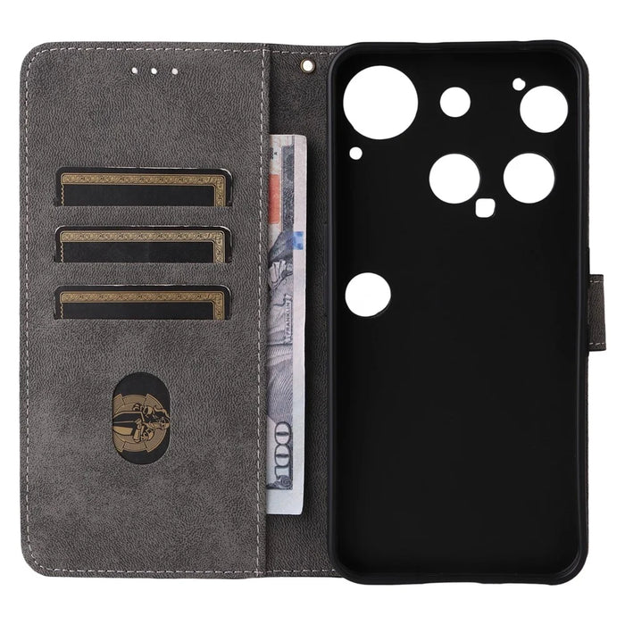 For Nothing Phone (3) 5G Case Wallet RFID Blocking PU Leather Phone Cover Stand with Strap - Black - 3