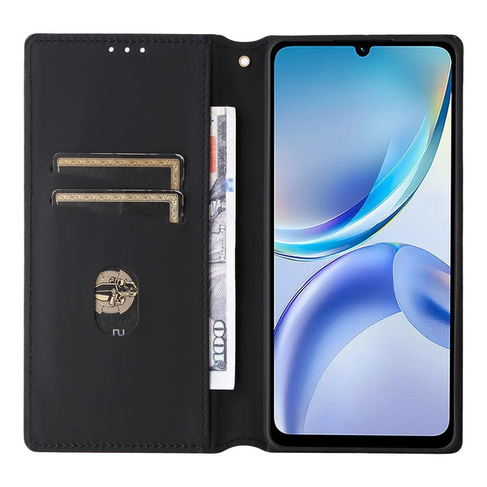 For ZTE Blade A36 / nubia A36 Case Wallet Rhombus Imprinted Leather Phone Cover - Silver - 2