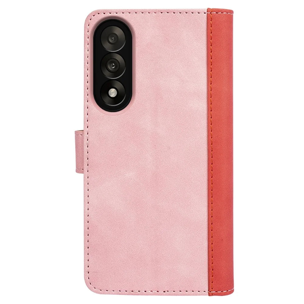 For OnePlus Nord 5 5G / Ace 5 Ultra 5G Wallet Case Leather Phone Cover Splicing Color - Pink - 7
