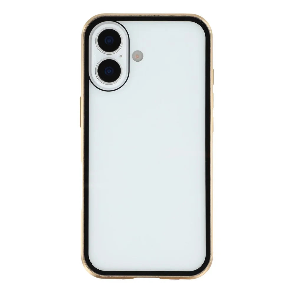 For iPhone 17 Full Body Case Magnetic Tempered Glass Double-Sided Phone Case - Gold - 4