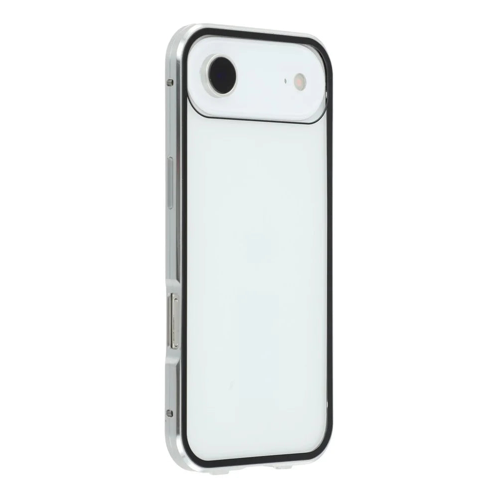 For iPhone Air Full Body Case Magnetic Tempered Glass Double-Sided Phone Case - Silver - 2