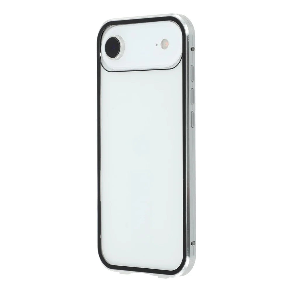 For iPhone Air Full Body Case Magnetic Tempered Glass Double-Sided Phone Case - Silver - 5