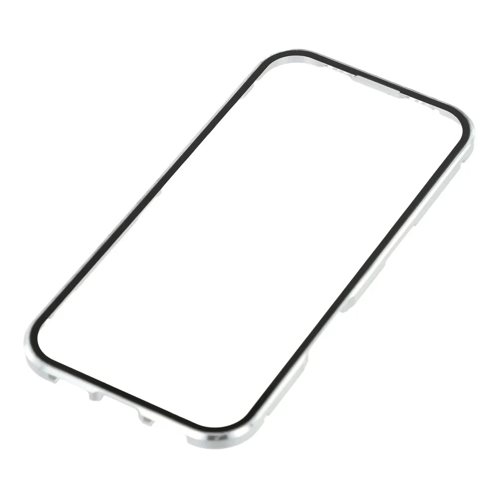 For iPhone Air Full Body Case Magnetic Tempered Glass Double-Sided Phone Case - Silver - 7