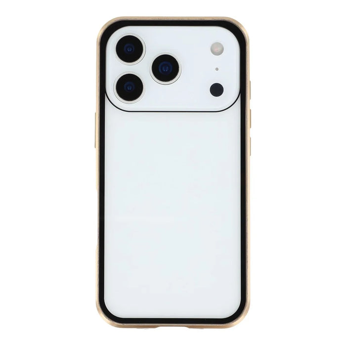 For iPhone 17 Pro Max Full Body Case Magnetic Tempered Glass Double-Sided Phone Case - Gold - 4