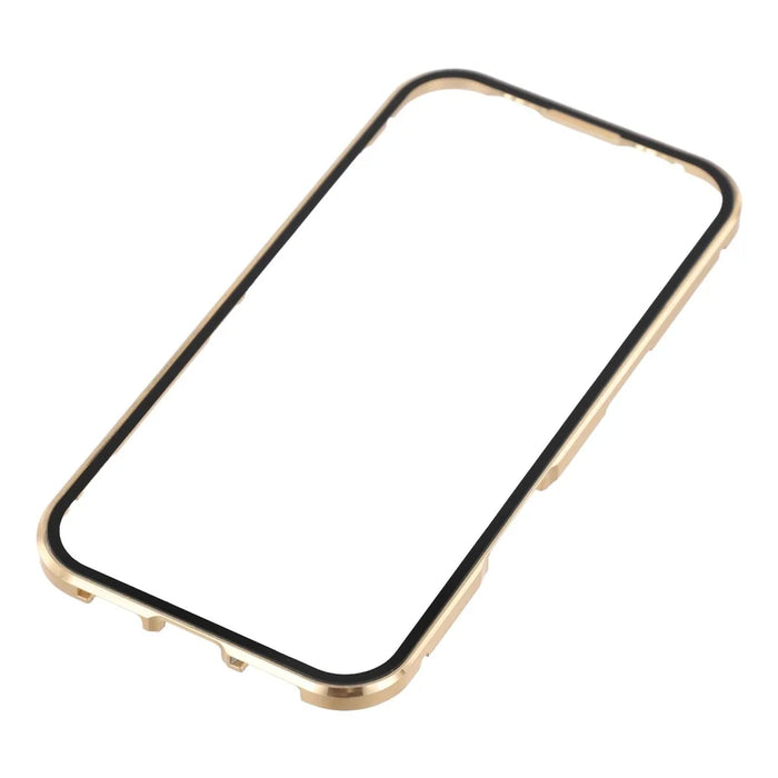 For iPhone 17 Pro Max Full Body Case Magnetic Tempered Glass Double-Sided Phone Case - Gold - 7