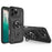 For iPhone 16 Pro Case with Kickstand Shockproof TPU + PC Phone Back Cover - Black - 1