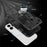 For iPhone 16 Pro Case with Kickstand Shockproof TPU + PC Phone Back Cover - Black - 3