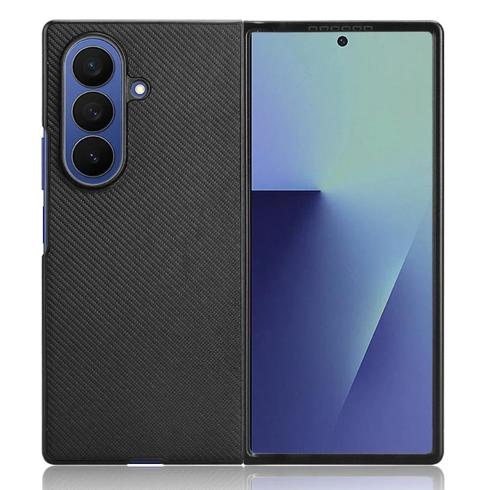 For Samsung Galaxy Z Fold7 5G Case Carbon Fiber Texture Shockproof PU + PC Phone Cover - Black - 2