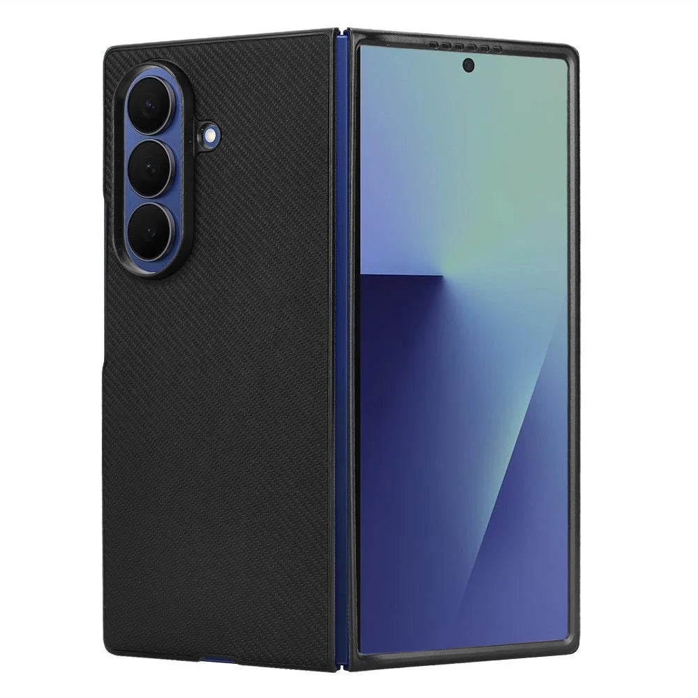 For Samsung Galaxy Z Fold7 5G Case Carbon Fiber Texture Shockproof PU + PC Phone Cover - Black - 3