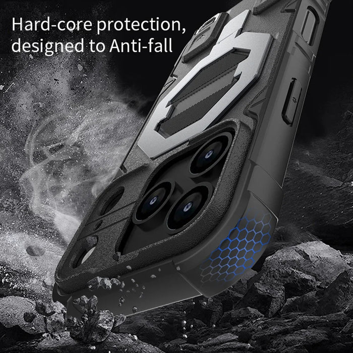 For iPhone 18 Pro Max / 17 Pro Max Case Compatible with MagSafe PC + TPU Kickstand Phone Cover with Lanyard - Black - 5