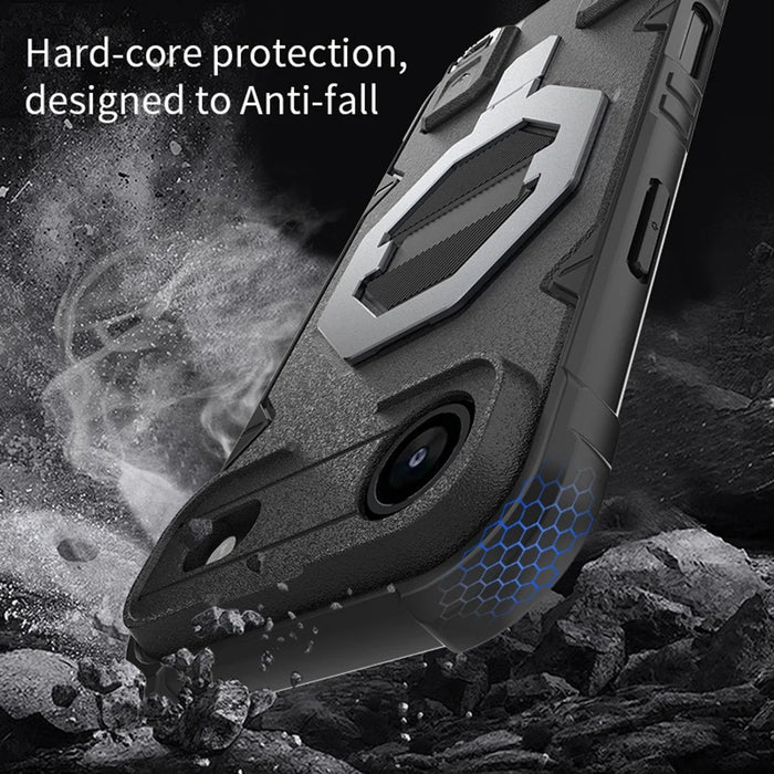 For iPhone Air Case Compatible with MagSafe PC + TPU Kickstand Phone Cover with Lanyard - Black - 5