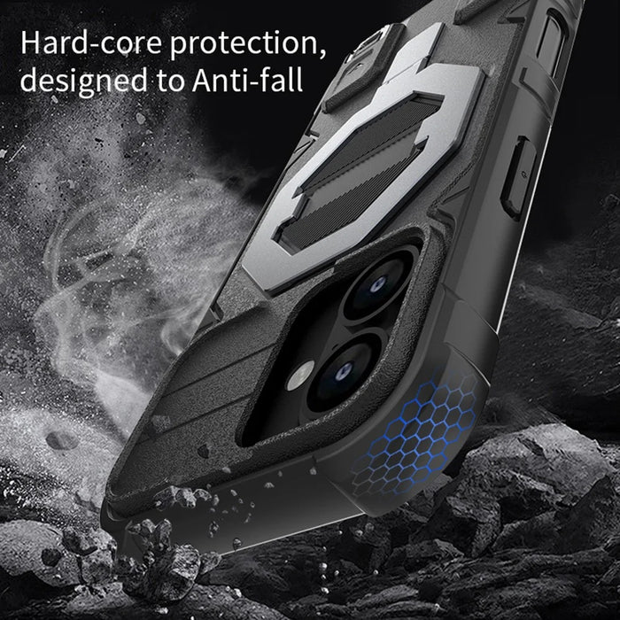 For iPhone 17 Case Compatible with MagSafe PC + TPU Kickstand Phone Cover with Lanyard - Black - 5