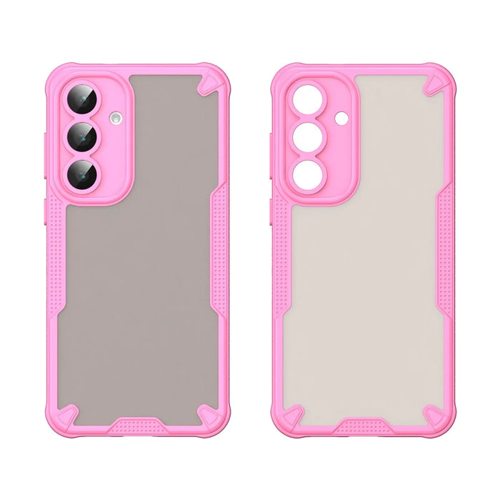 For Samsung Galaxy S25 FE Case PC + TPU Semi-Transparent Frosted Finish Protective Phone Cover - Pink - 2