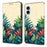 For iPhone 17 Wallet Case Pattern Printing PU Leather Flip Stand Phone Cover - Leaves - 1