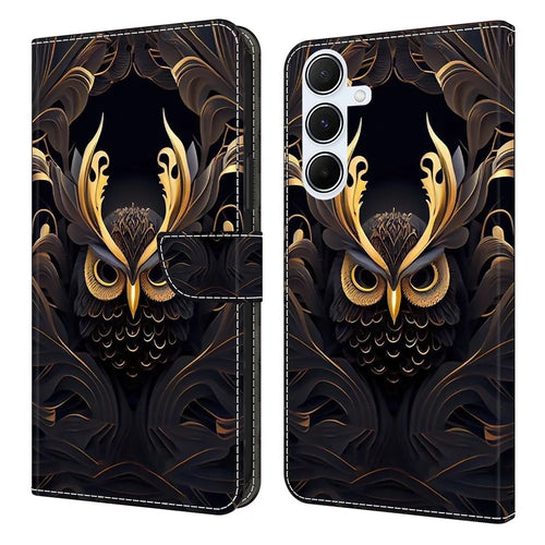 For Samsung Galaxy A18 5G / A17 5G / A17 4G / A26 5G Wallet Case Pattern Printing PU Leather Flip Stand Phone Cover - Owl - 1
