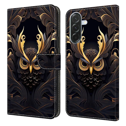 For Samsung Galaxy A26 5G Wallet Case Pattern Printing PU Leather Flip Stand Phone Cover - Owl - 1