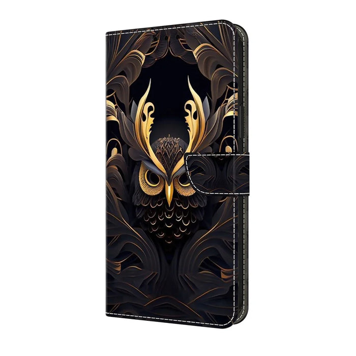 For Samsung Galaxy A56 5G  /  A36 5G Wallet Case Pattern Printing PU Leather Flip Stand Phone Cover - Owl - 5