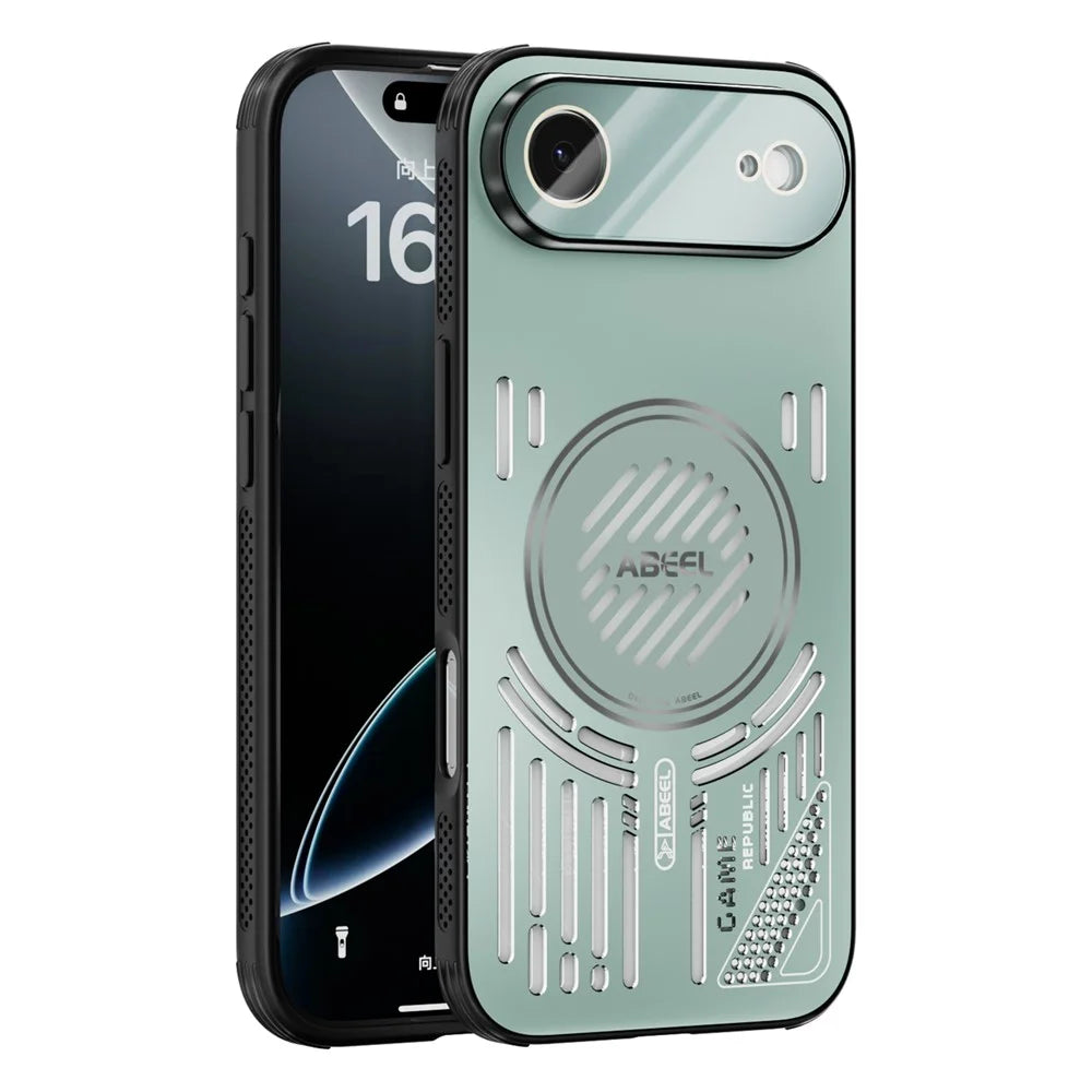 ABEEL For iPhone Air Magnetic Case Aluminium Alloy + PC + TPU Hollow Heat Dissipation Phone Cover - Light Green - 1