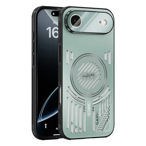 ABEEL For iPhone Air Magnetic Case Aluminium Alloy + PC + TPU Hollow Heat Dissipation Phone Cover - Light Green - 1