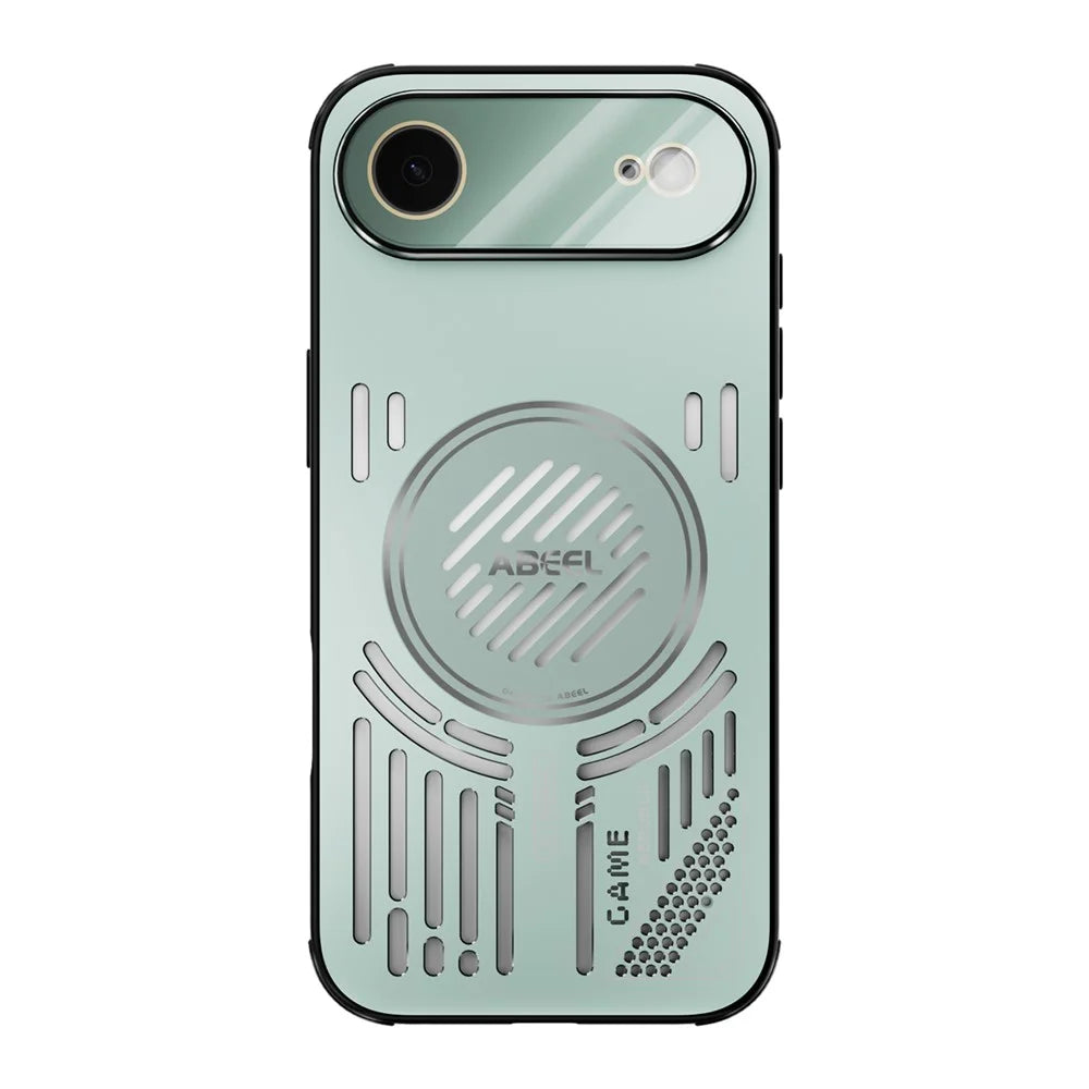 ABEEL For iPhone Air Magnetic Case Aluminium Alloy + PC + TPU Hollow Heat Dissipation Phone Cover - Light Green - 2