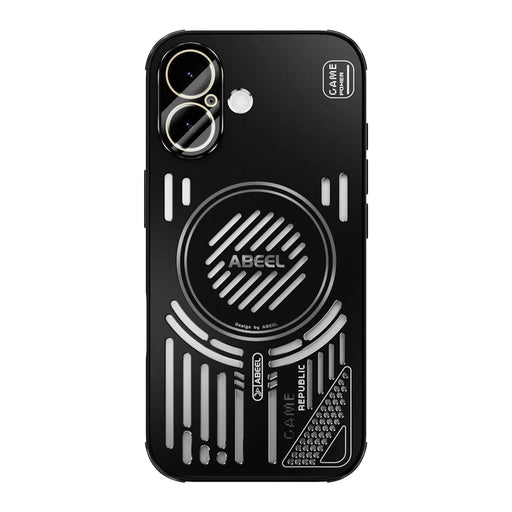 ABEEL For iPhone 17 Magnetic Case Aluminium Alloy + PC + TPU Hollow Heat Dissipation Phone Cover - Black - 2