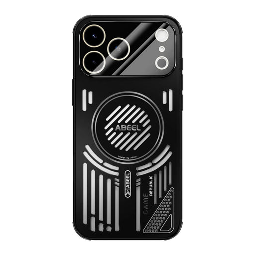 ABEEL For iPhone 17 Pro Max Magnetic Case Aluminium Alloy + PC + TPU Hollow Heat Dissipation Phone Cover - Black - 2